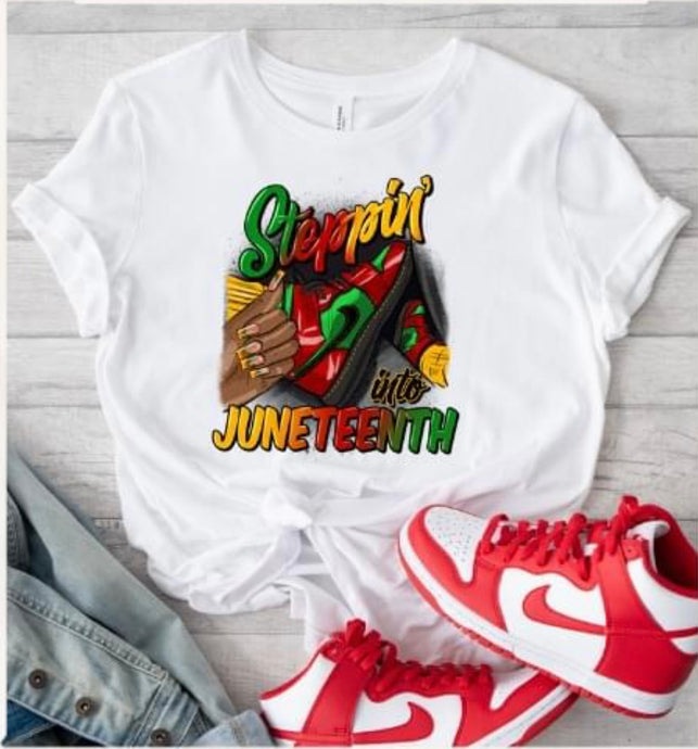 Steppin Into Juneteenth- Tennis Shoe